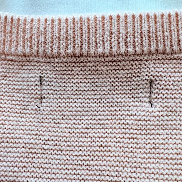 Quince Dolman Sweater Crew Cotton Cashmere Link Stitch Sugar Stone Sz M - Picture 16 of 16